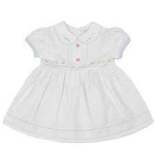 K34213: Baby Girls Lined Dress With Embroidery Detail (1-2 Years)